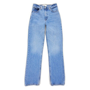 ABERCROMBIE 90s Straight Ultra High Rise Jeans Light Wash Clean Girl Minimal Y2k